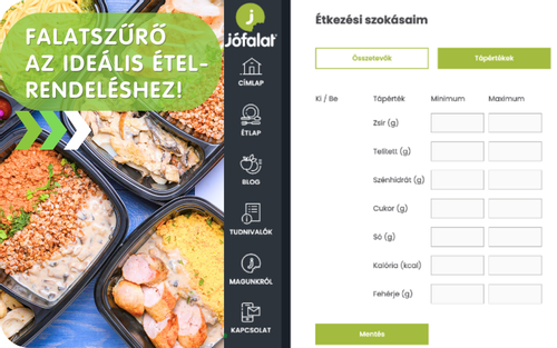 Falatszűrő alkalmazásunk - az ideális ételrendelés megkönnyítéséhez