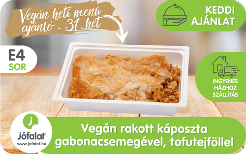 Vegán menüajánló: 2022. 31. hét, keddi vegán étel