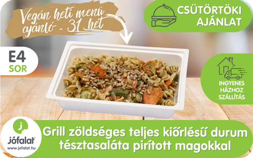 Vegán menüajánló: 2022. 31. hét, csütörtöki vegán étel