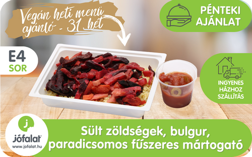 Vegán menüajánló: 2022. 31. hét, pénteki vegán étel
