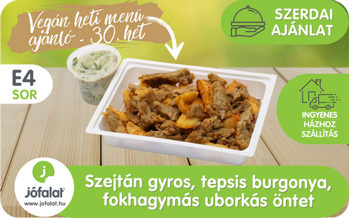 Szejtán gyros tepsis burgonyával és fokhagymás öntettel Szejtán gyros tepsis burgonyával és fokhagymás öntettel