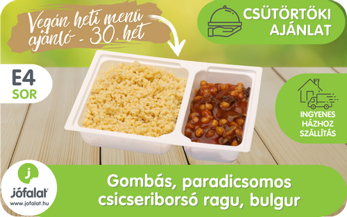 Gombás, paradicsomos csicseriborsó ragu bulgurral Gombás, paradicsomos csicseriborsó ragu bulgurral