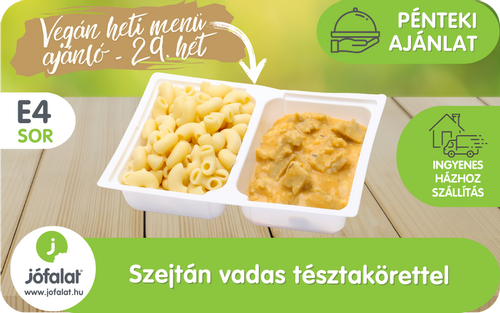 Szejtán vadas tésztakörettel - könnyed vegán étel - ingyenes házhoz szállítással