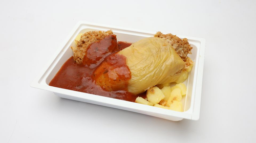 Vegán töltött paprika, főtt burgonya