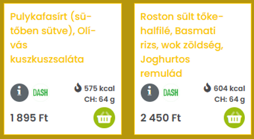 &nbsp;DASH diétás ételek
